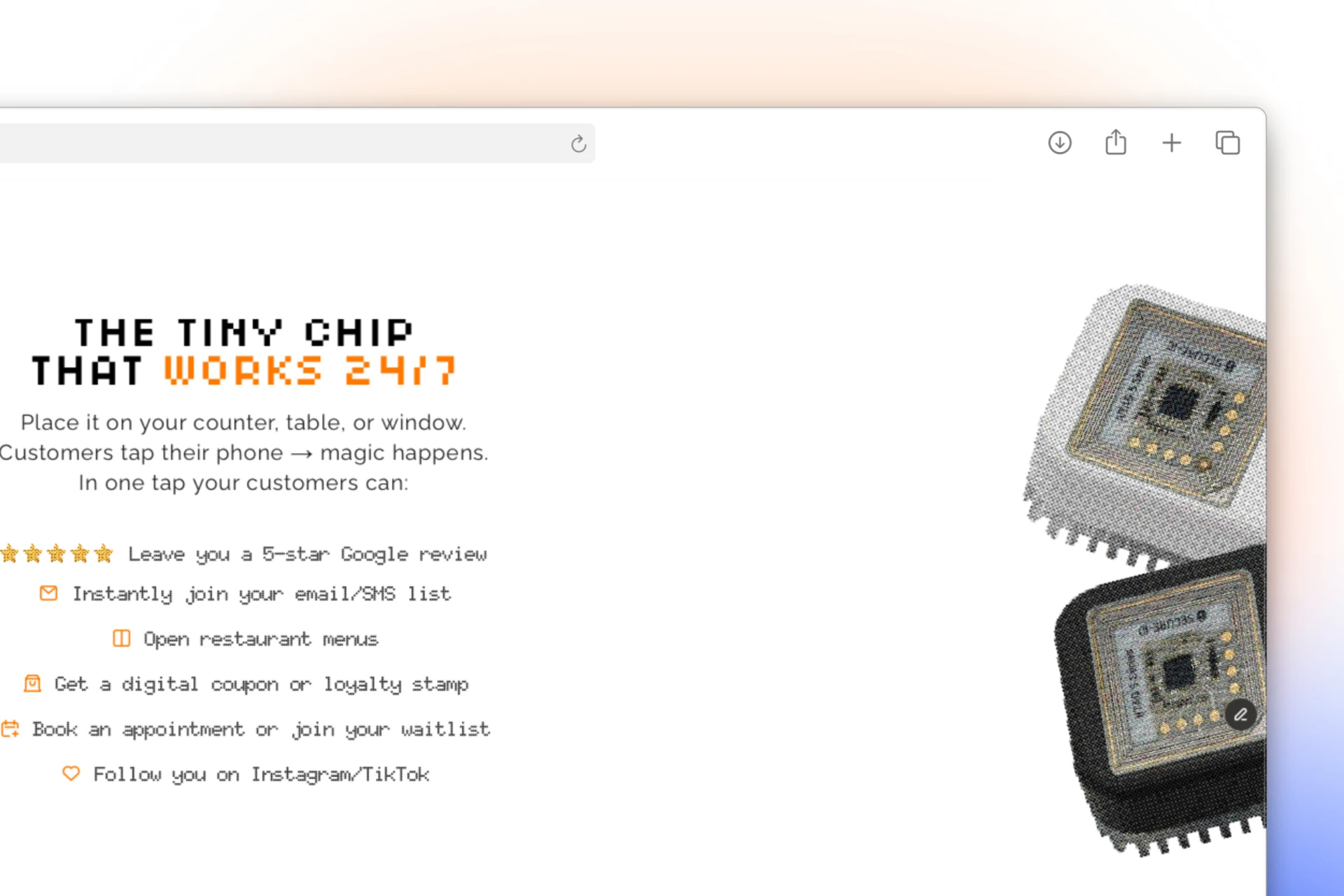 Touch Activated smart chip concept